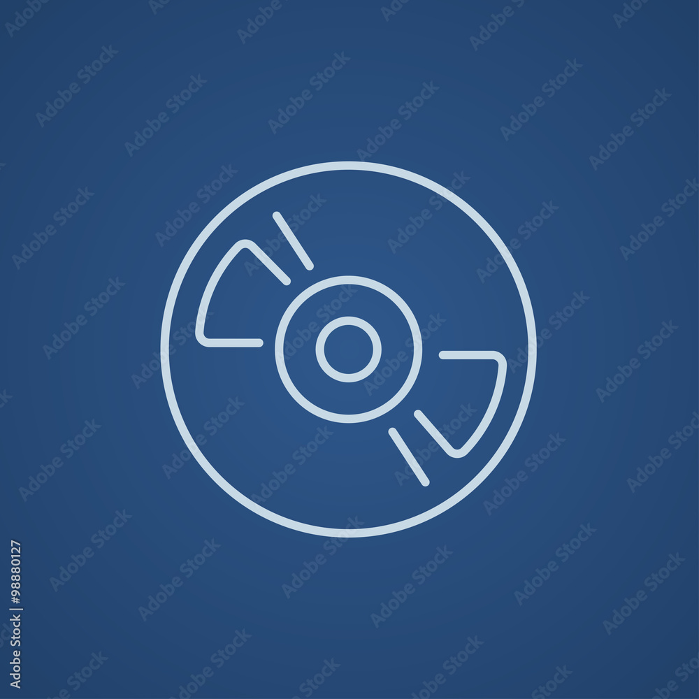 Reel tape deck player recorder line icon. Reel tape deck player recorder line icon.