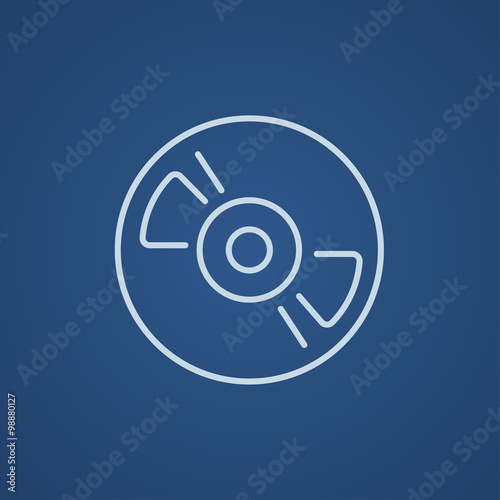 Reel tape deck player recorder line icon.