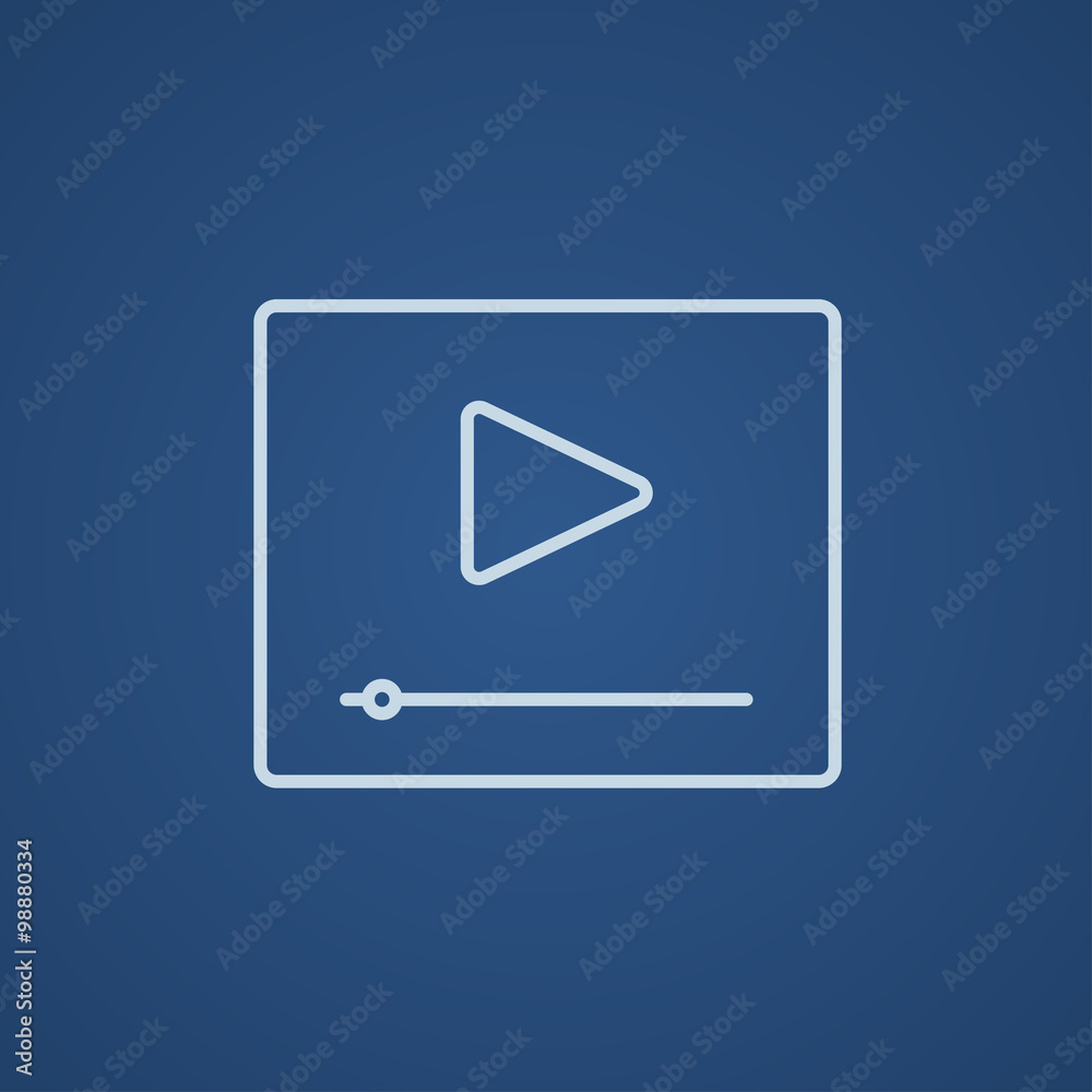 Video player line icon. Video player line icon.