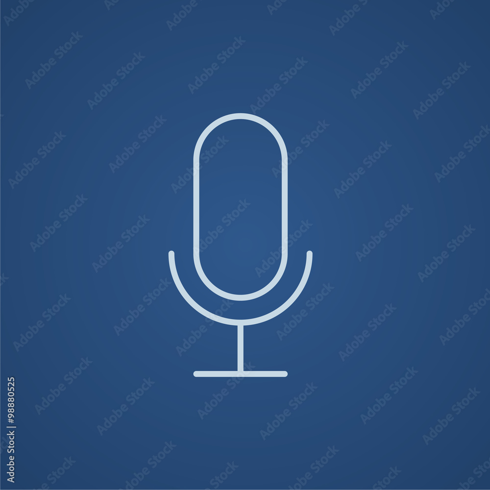 Retro microphone line icon. Retro microphone line icon.
