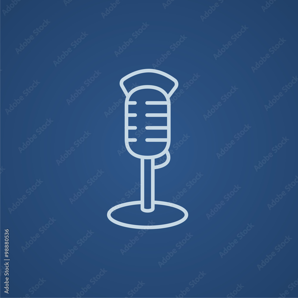 Retro microphone line icon. Retro microphone line icon.