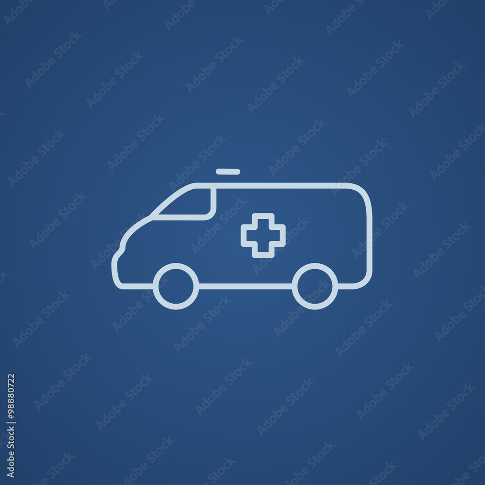 Ambulance car line icon.