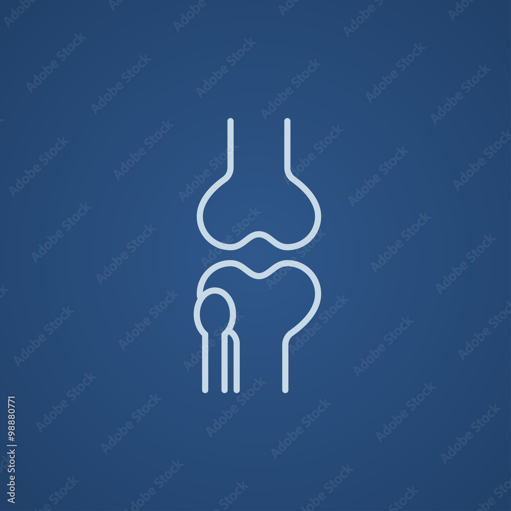 Knee joint line icon. Knee joint line icon.