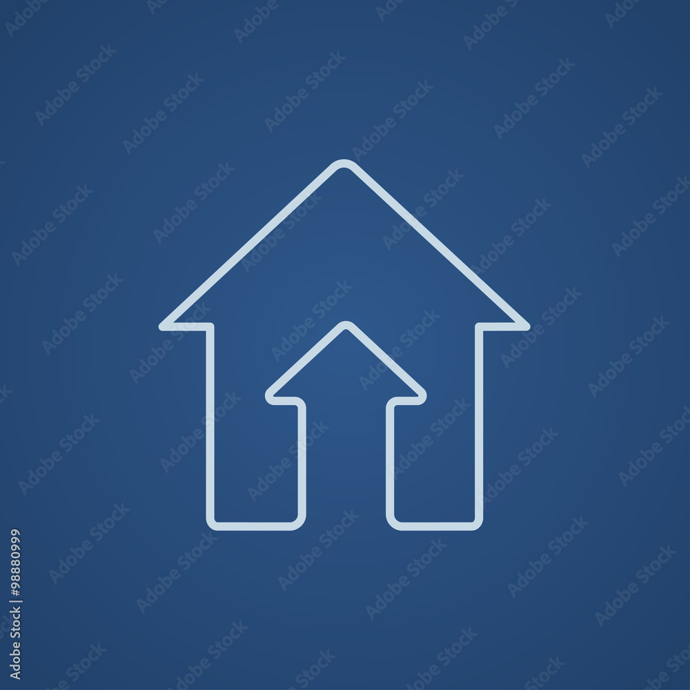 Growth of real estate market line icon. Growth of real estate market line icon.