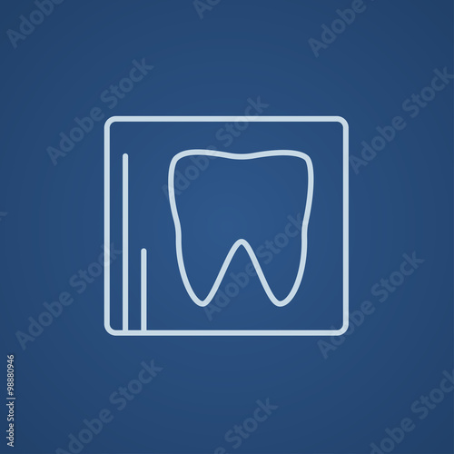 X-ray of tooth line icon.