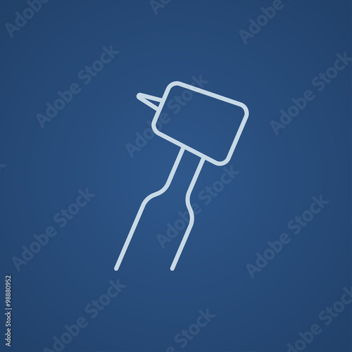 Dental drill line icon.