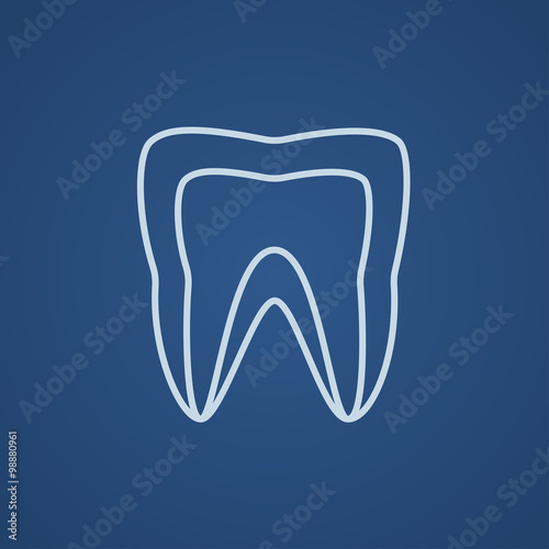 Molar tooth line icon.