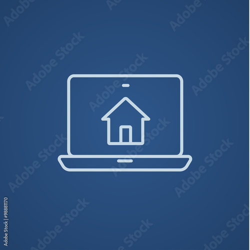 Smart house technology line icon.
