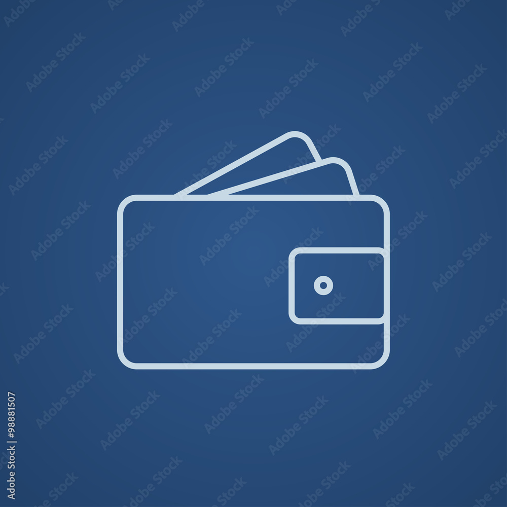 Wallet with money line icon. Wallet with money line icon.