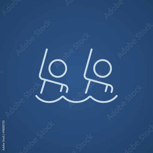 Synchronized swimming line icon.