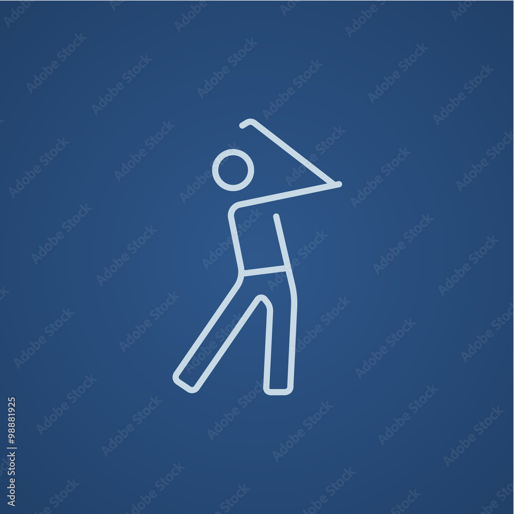 Golfer line icon. Golfer line icon.