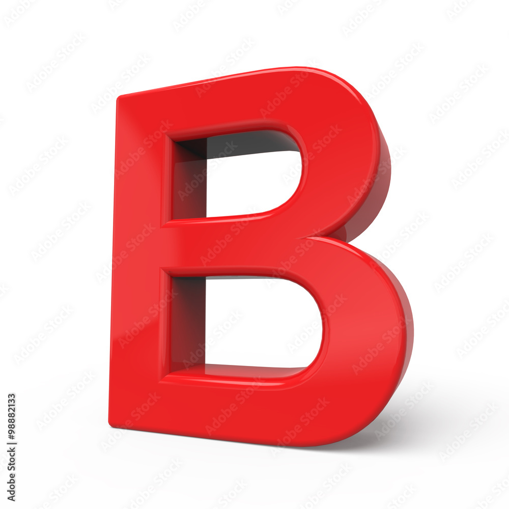 3d glossy red letter B 3d glossy red letter B