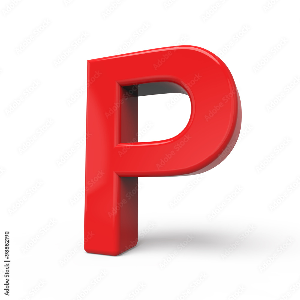 3d glossy red letter P 3d glossy red letter P