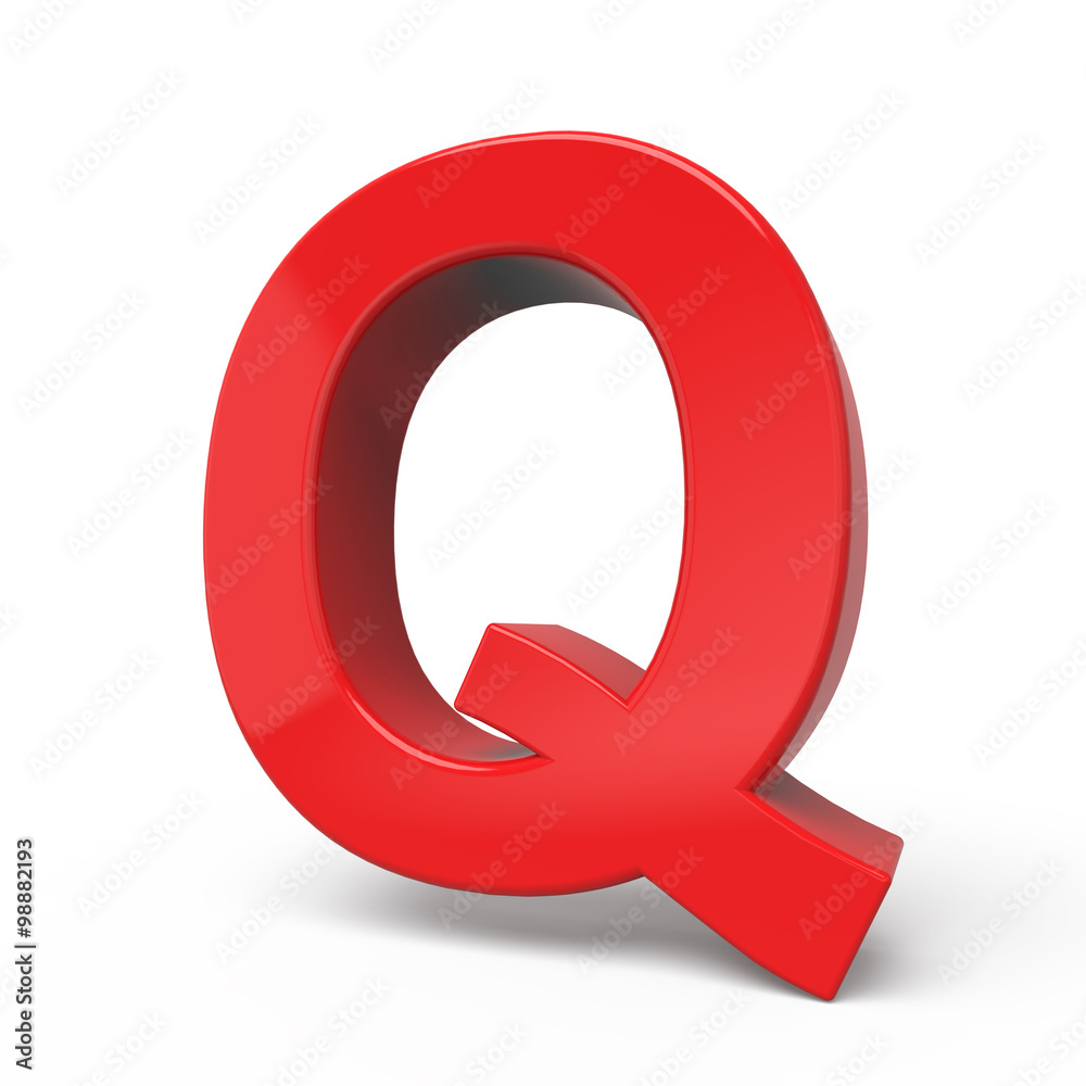 3d glossy red letter Q 3d glossy red letter Q