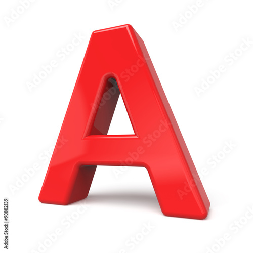 3d glossy red letter A