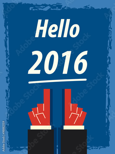 Hello 2016 typography poster