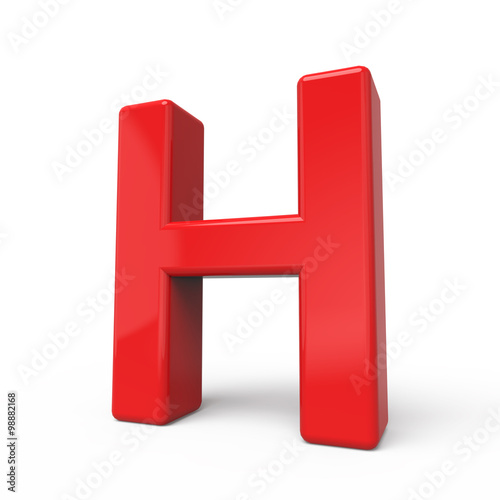 3d glossy red letter H