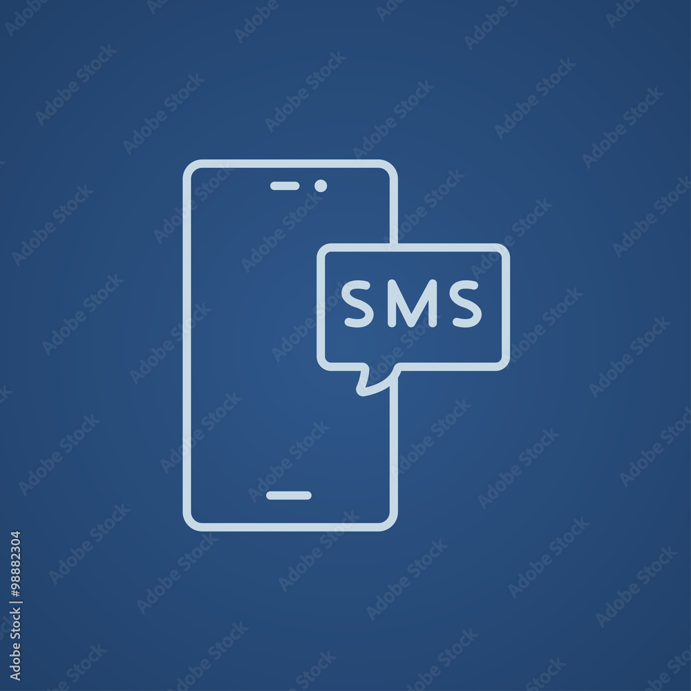 Smartphone with message line icon. Smartphone with message line icon.