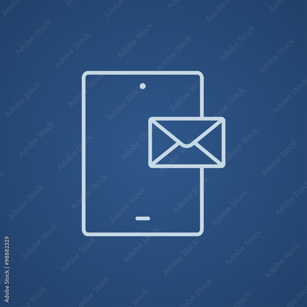 Digital tablet with message line icon. Digital tablet with message line icon.