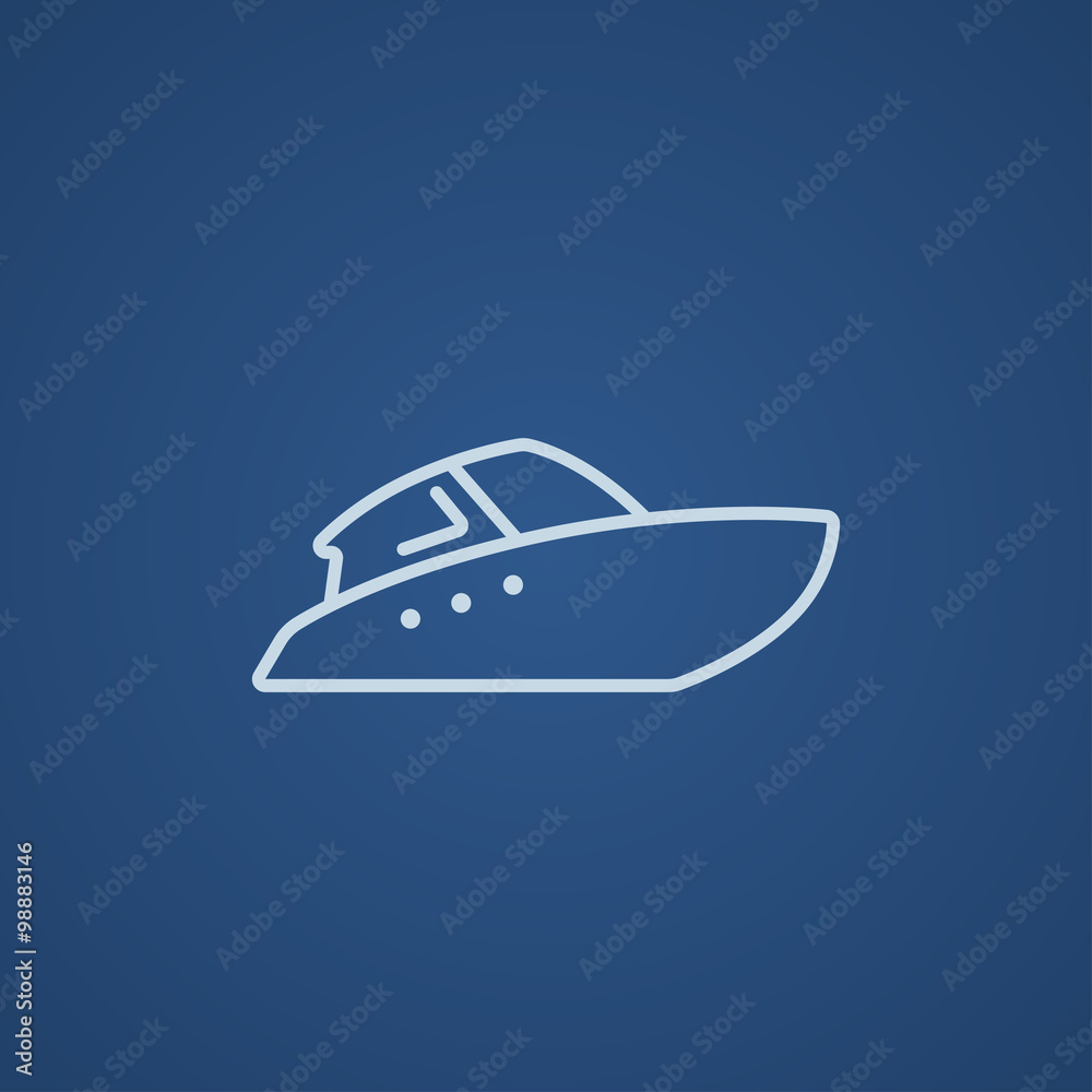 Obraz premium Speedboat line icon.