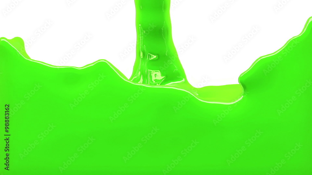 green paint fills up screen, slow motion, isolated on white with alpha cannel green paint fills up screen, slow motion, isolated on white with alpha cannel