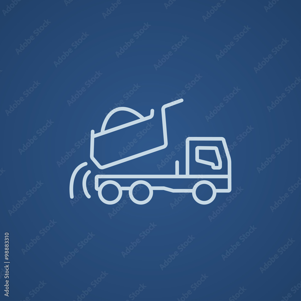 Dump truck line icon. Dump truck line icon.