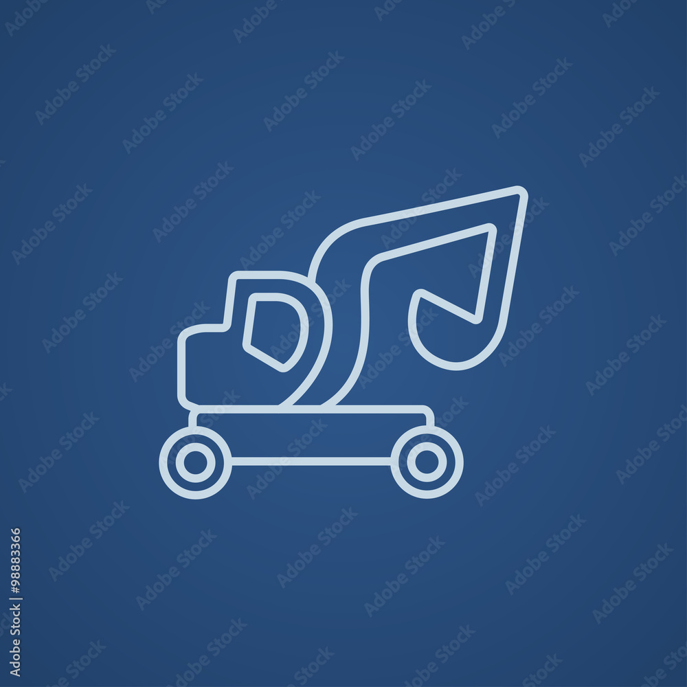 Excavator truck line icon. Excavator truck line icon.