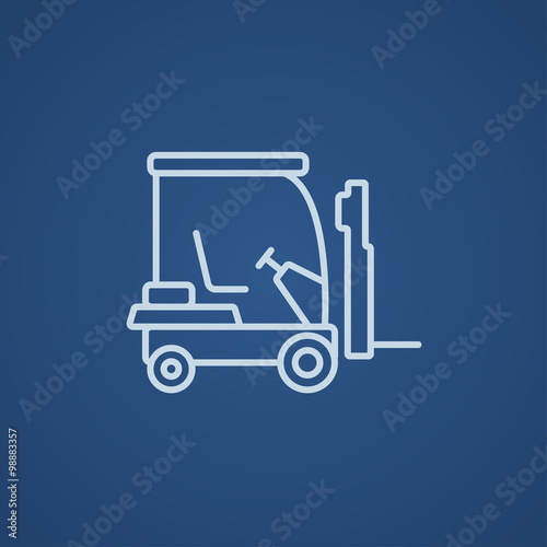 Forklift line icon.