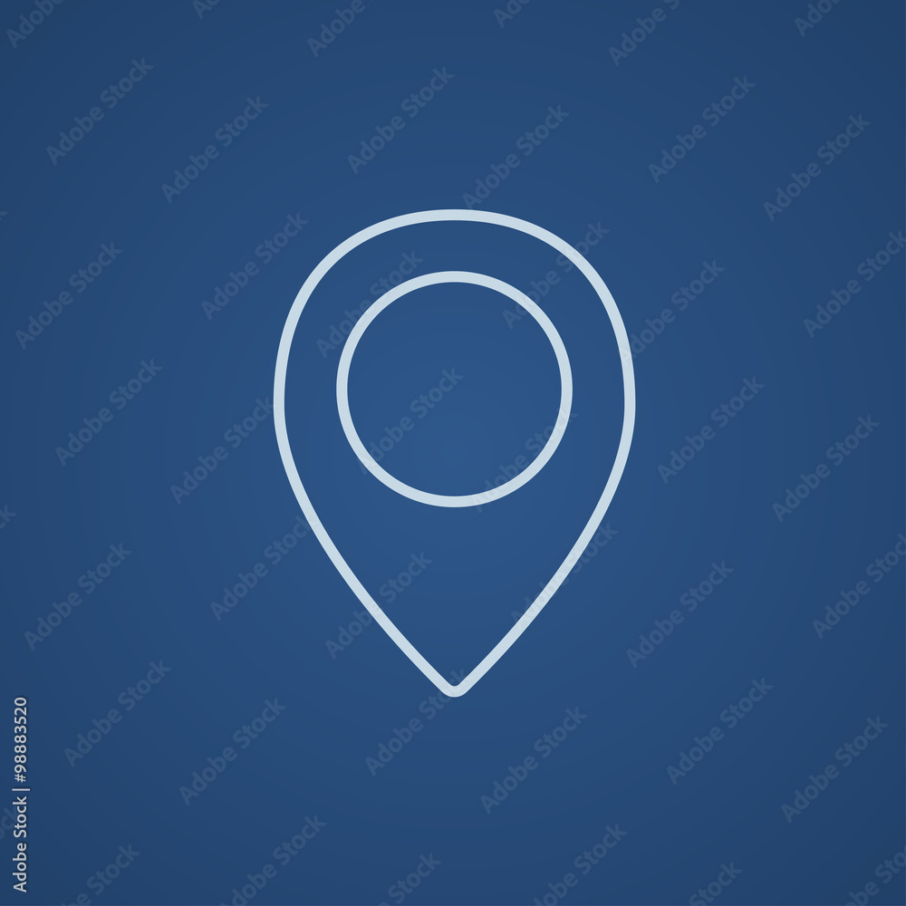 Map pointer line icon. Map pointer line icon.