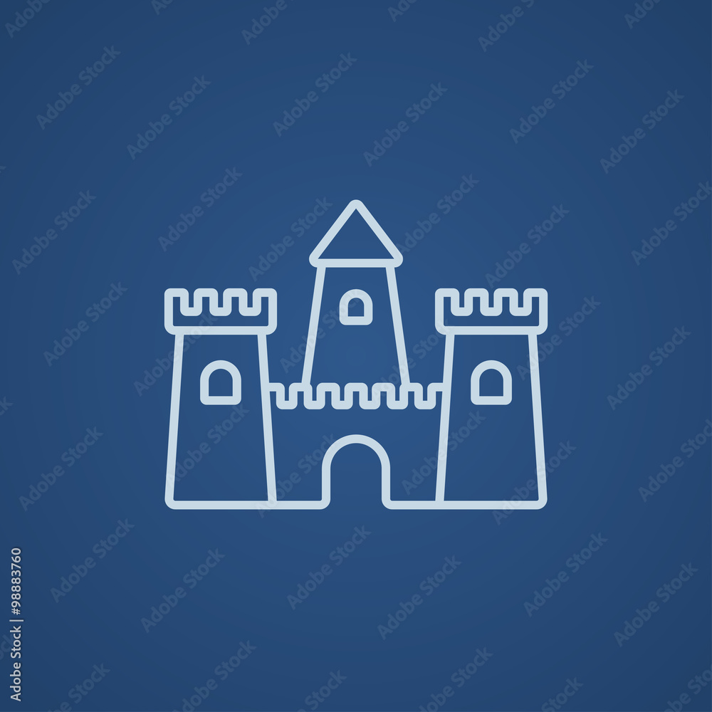 Fototapeta premium Sandcastle line icon.
