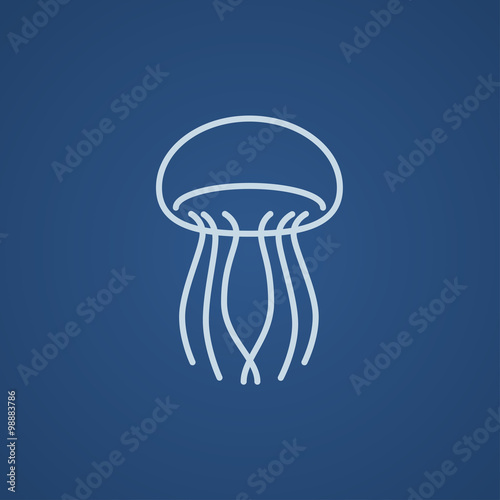 Jellyfish line icon.