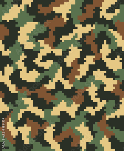 Seamless pattern of digital camouflage, vector