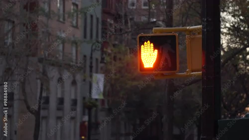 Watching a New York City stop walk sign as it changes.