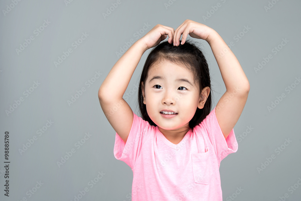 Happy Asian girl smile on her face Happy Asian girl smile on her face