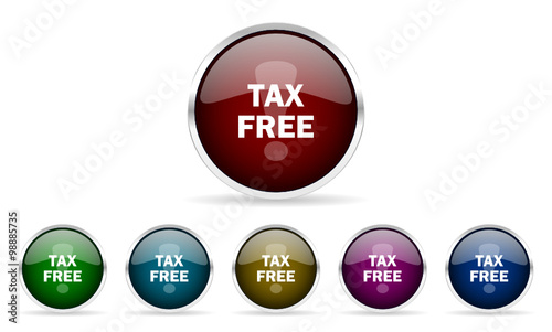 tax free vector icons set