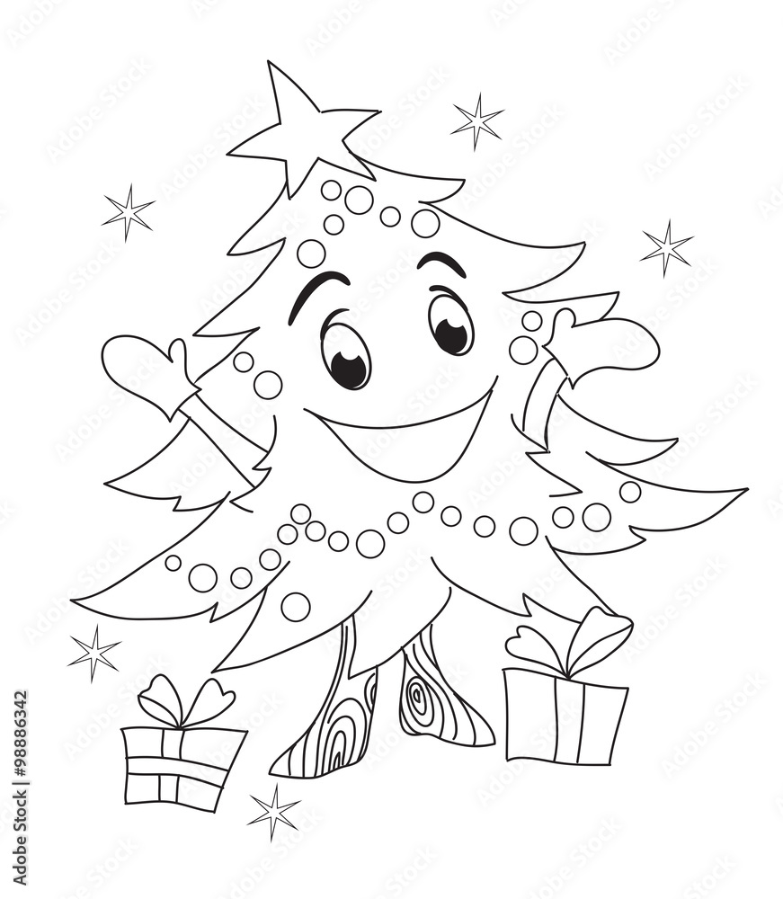 Christmas tree character. Christmas tree character.