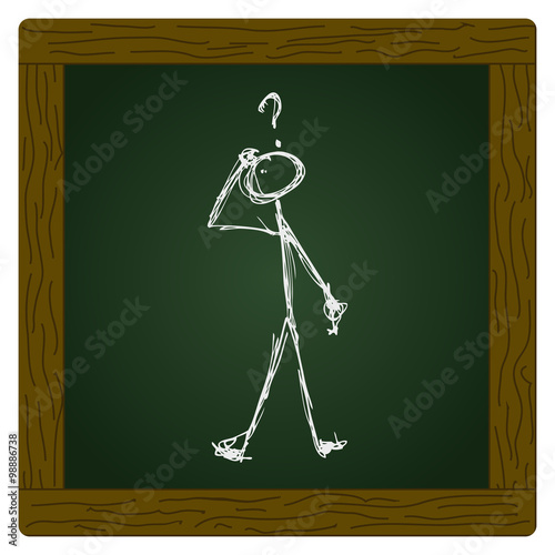 Matchstick man with a question
