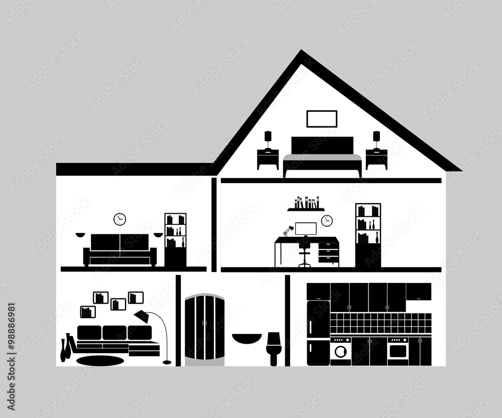 Fototapeta premium home and interior black