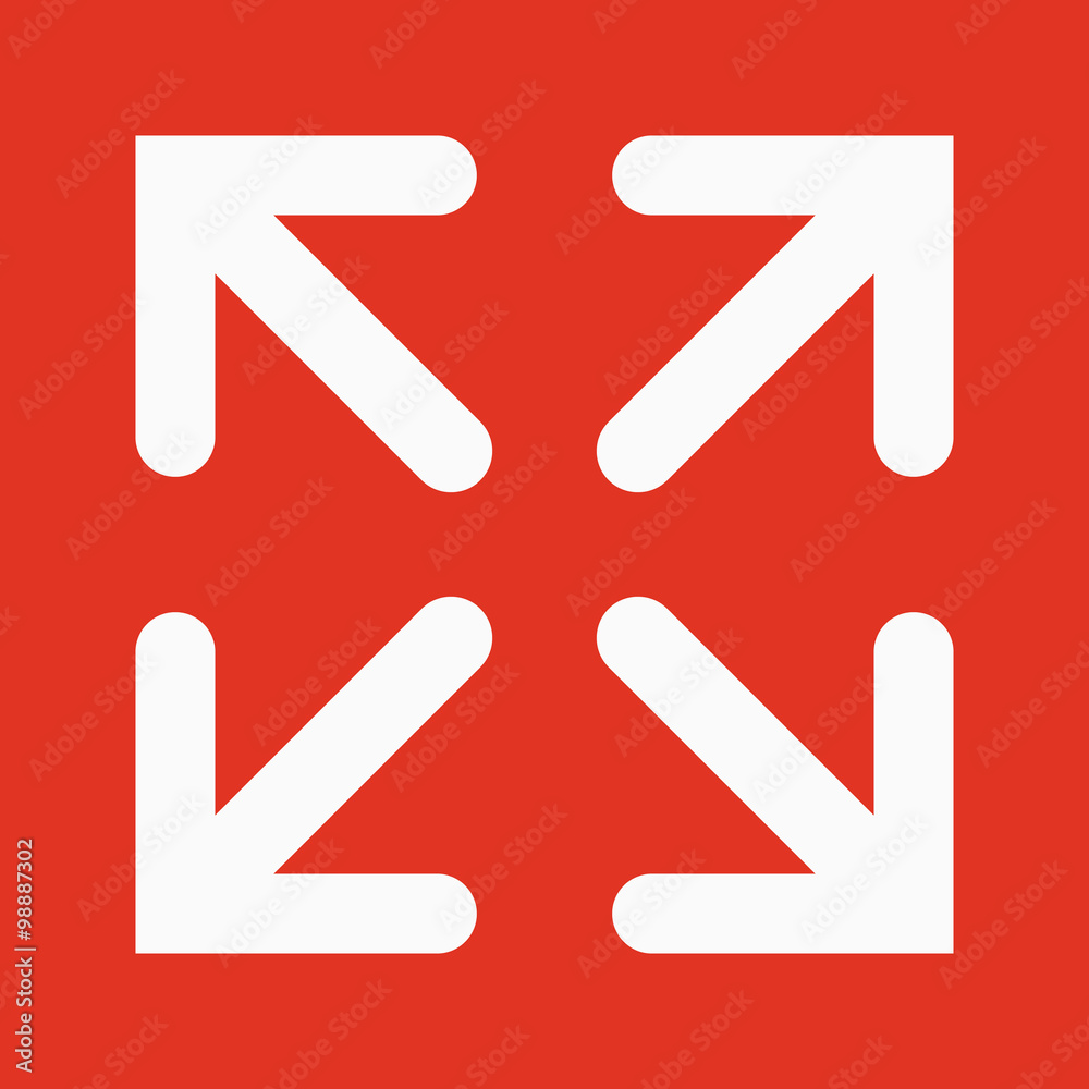 The full screen icon. Arrows symbol. Flat The full screen icon. Arrows symbol. Flat