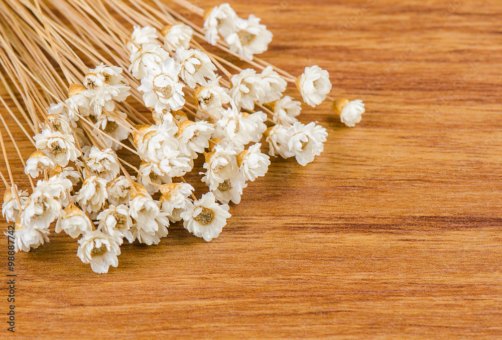 Bouquet of dried flowers on wooden background. Bouquet of dried flowers on wooden background.