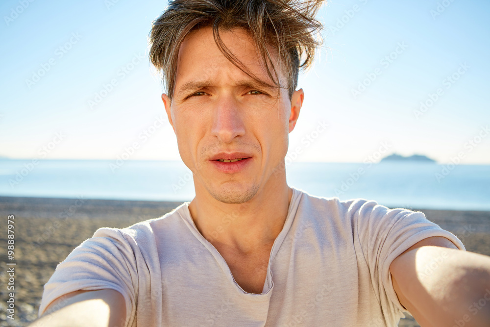  young man on the beach