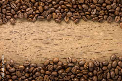 Coffee on texture wood with space for text. © candyhalls