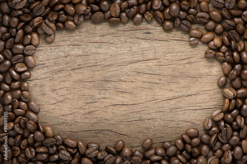 Coffee on texture wood with space for text.
