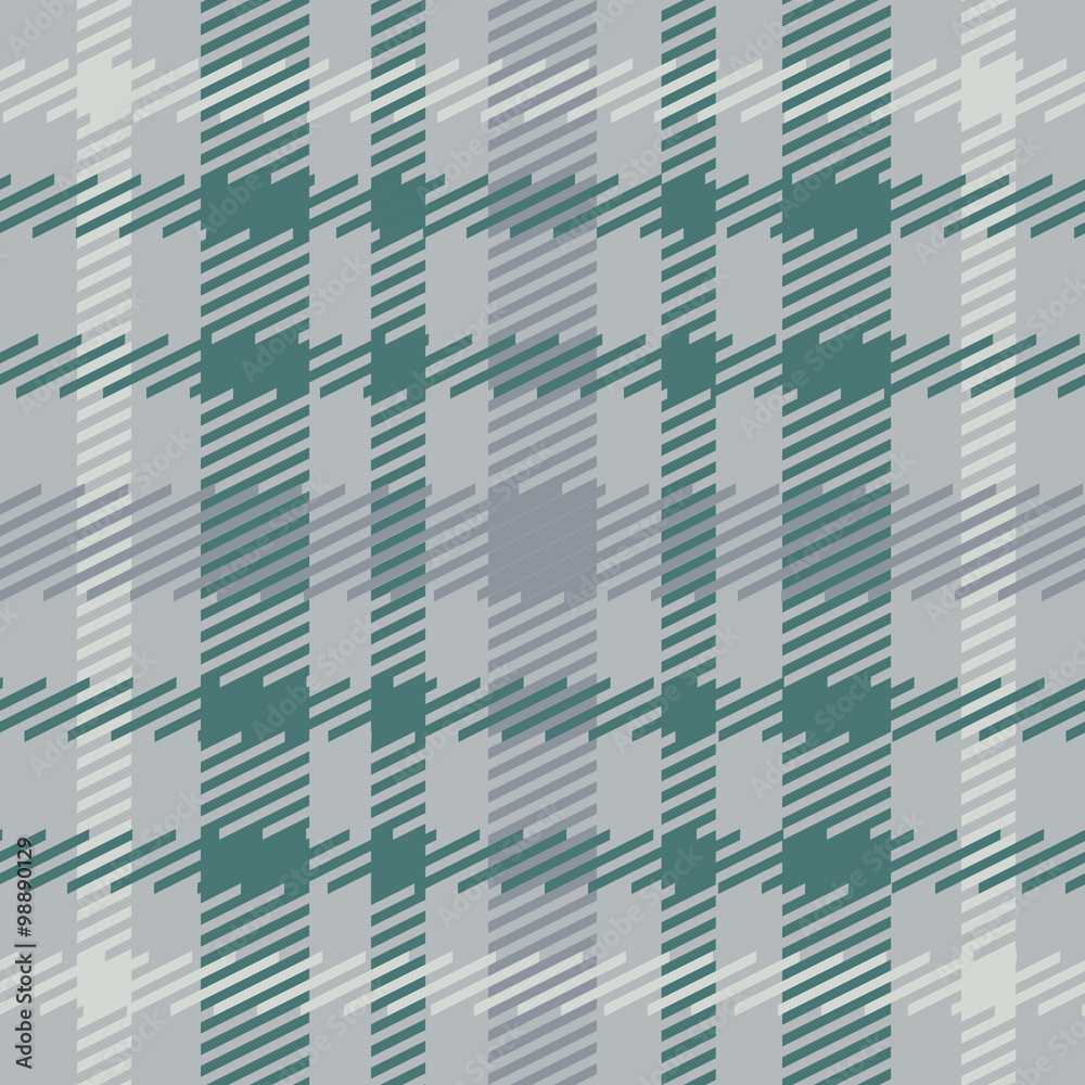 Vector seamless scottish tartan pattern in grey, blue, green, turquoise, white.British or irish celtic design for textile, clothes, fabric or for wrapping, backgrounds, wallpaper