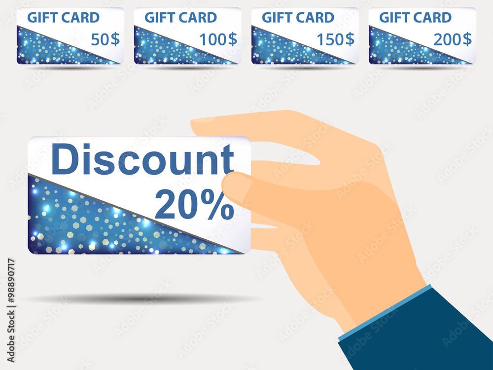 Discount coupons in hand. 20-percent discount. Special offer. Se Discount coupons in hand. 20-percent discount. Special offer. Se