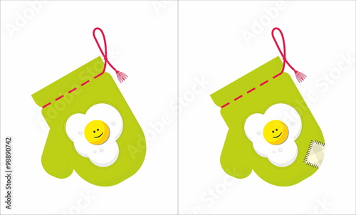 potholder with applique fried eggs 