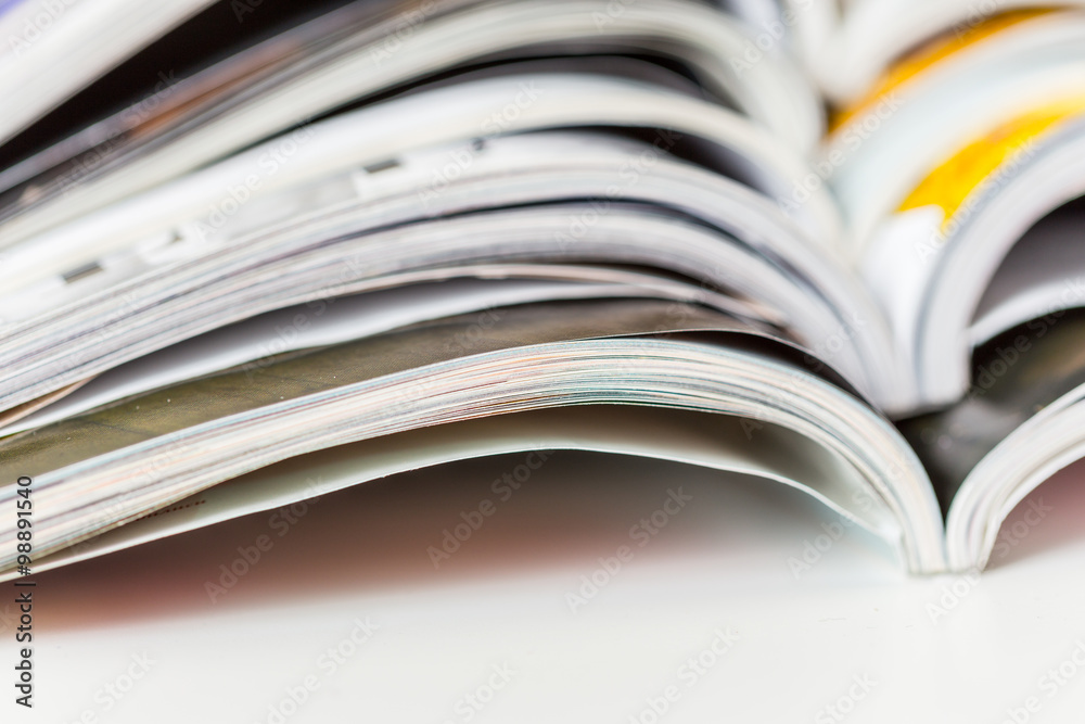 Close-up of magazine pages Close-up of magazine pages