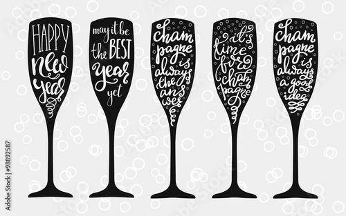 Champagne Christmas or Wedding typography