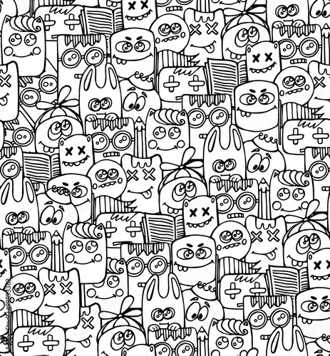 Seamless patter with bizarre elements
