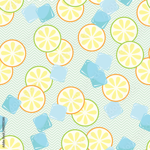 Seamless pattern with slice of lime